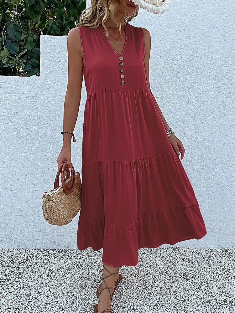 Abigail | Women's Relaxed Elegant Summer Midi Dress