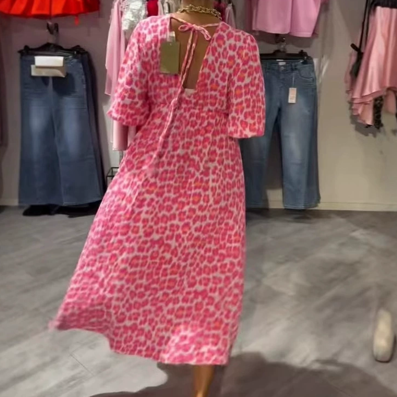 Avenia | Women's Printed V-Neck Maxi Dress