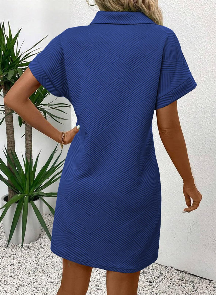 Amber | Women's Chic Midi Dress with Batwing Sleeves and Stylish Collar