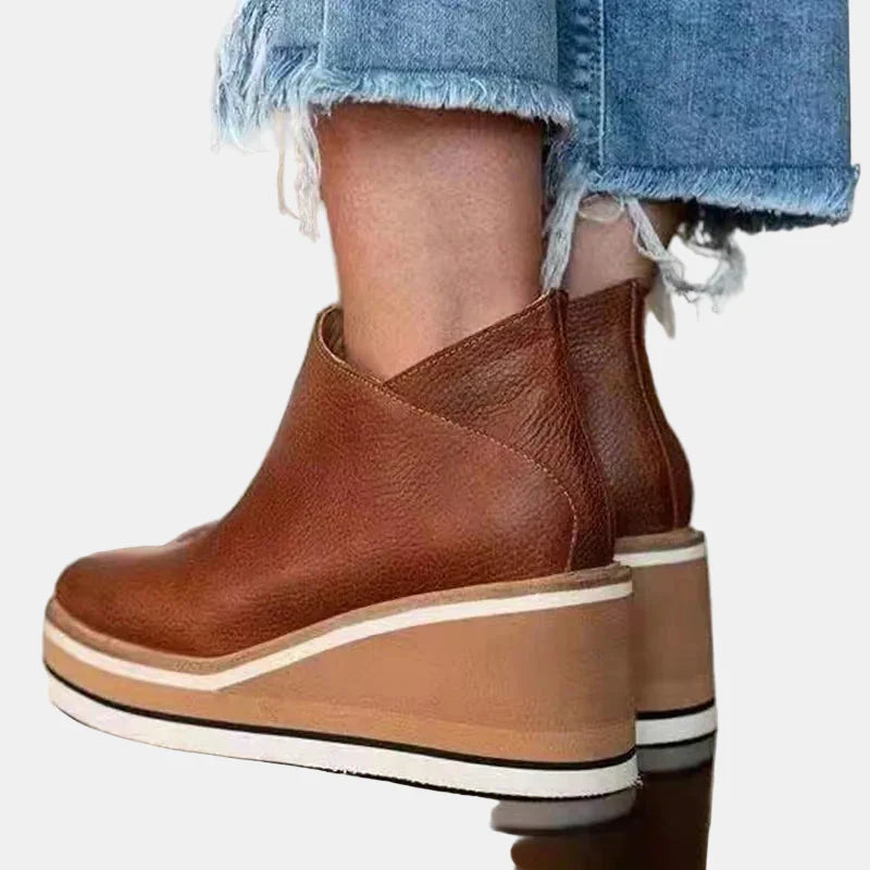Brooklyn | Women's Cushioned Slip-On Elegant Heeled Ankle Boots