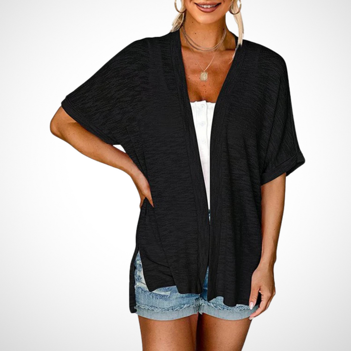 Appolline | Women's Relaxed Stylish Flowy Short Sleeve Cardigan