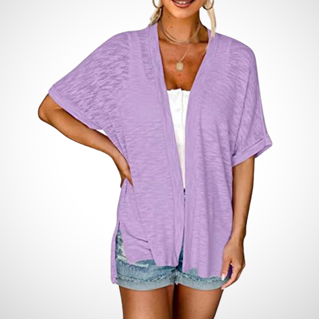 Appolline | Women's Relaxed Stylish Flowy Short Sleeve Cardigan