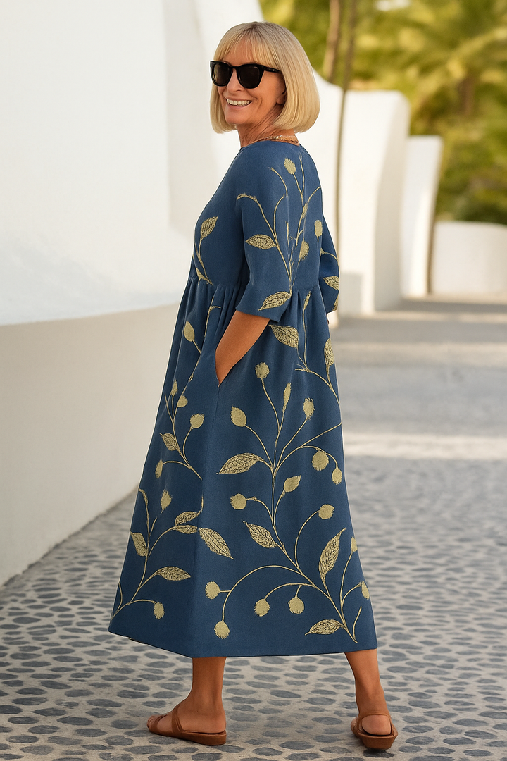 Eliza | Women's Relaxed Casual Midi Dress, Seamless Style, Daily Comfort