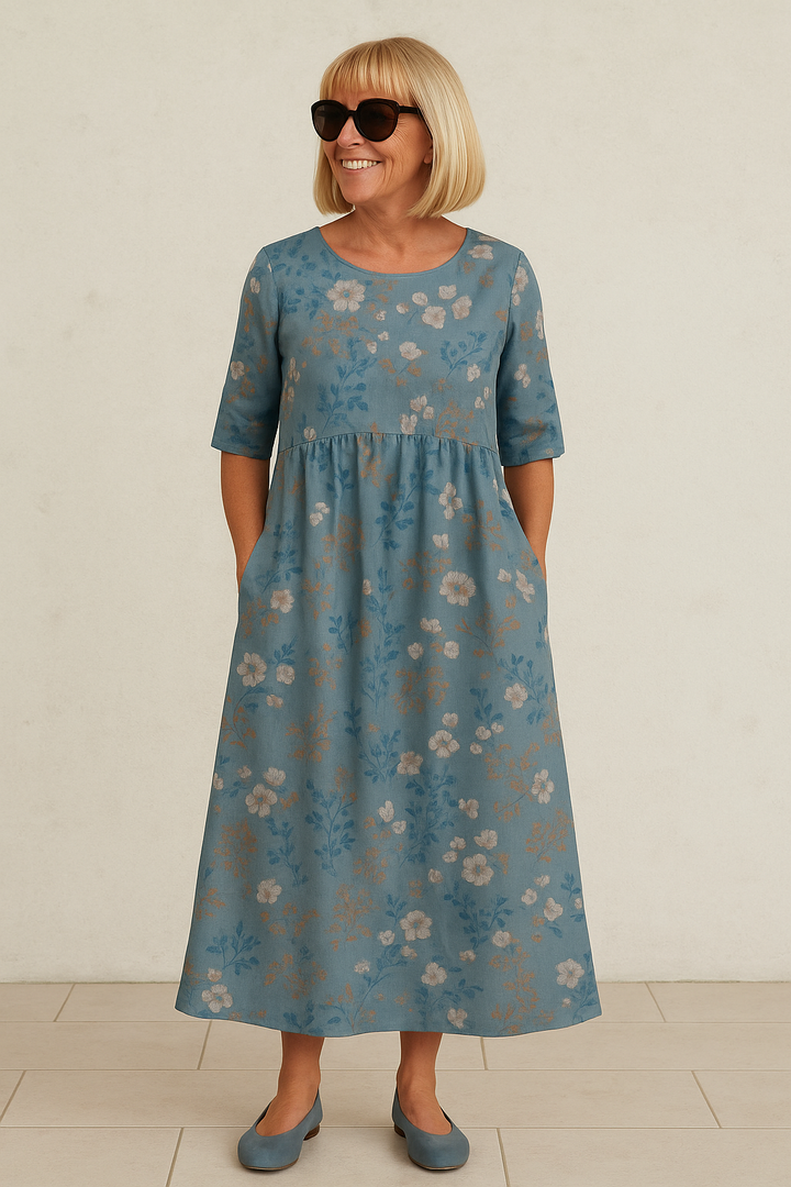Eliza | Women's Relaxed Casual Midi Dress, Seamless Style, Daily Comfort