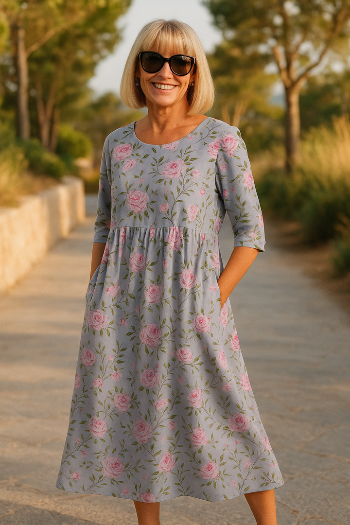 Eliza | Women's Relaxed Casual Midi Dress, Seamless Style, Daily Comfort