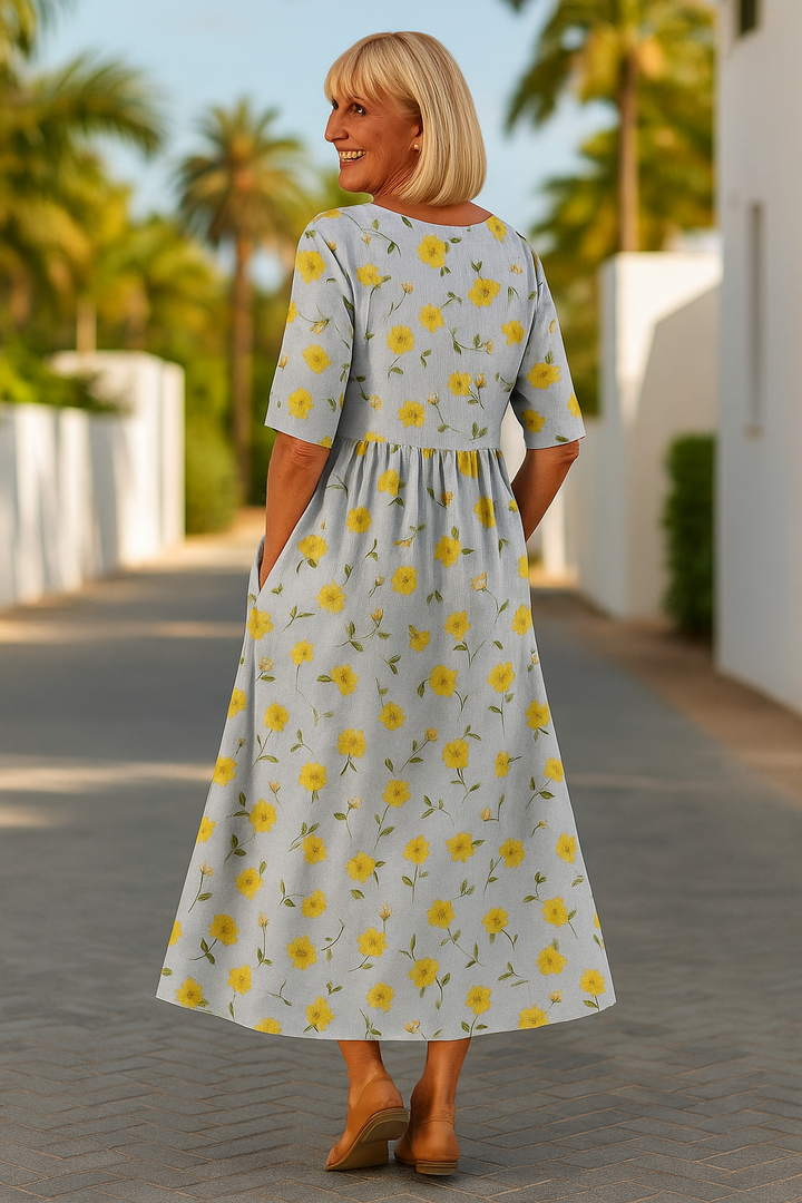 Eliza | Women's Relaxed Casual Midi Dress, Seamless Style, Daily Comfort