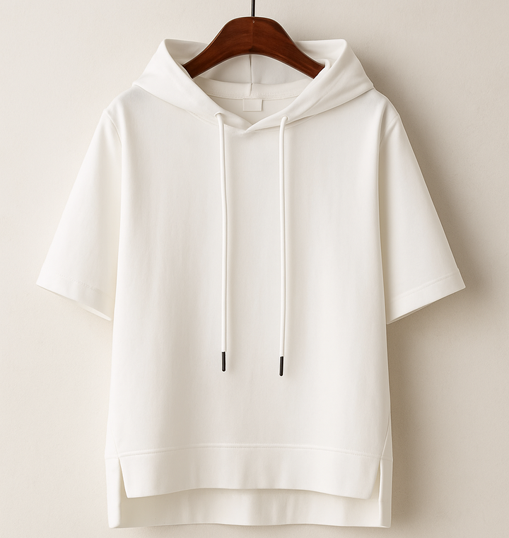 Ashley | Women's Short Sleeve Hooded Pullover with Drawstring