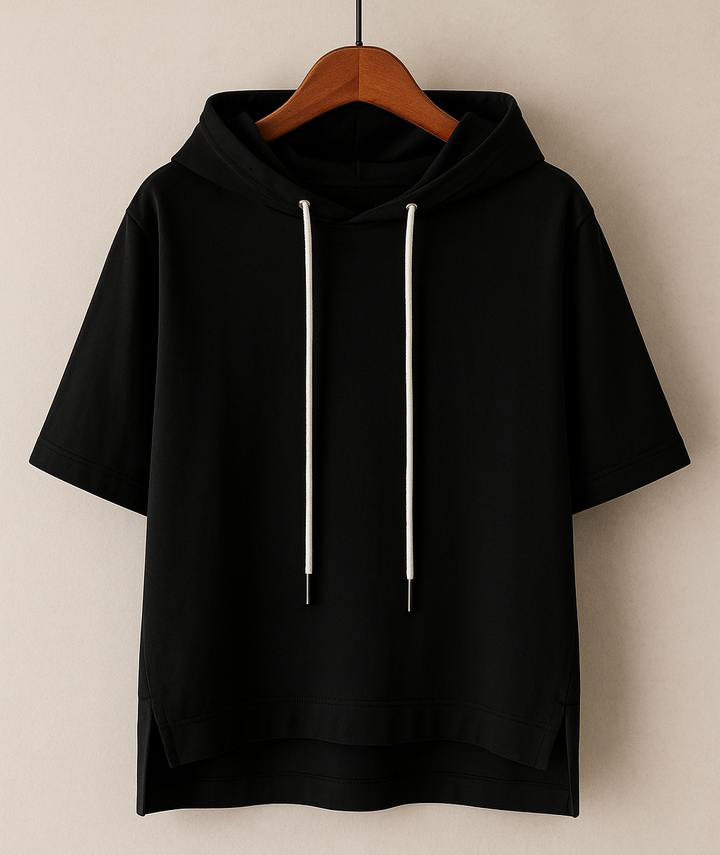 Ashley | Women's Short Sleeve Hooded Pullover with Drawstring