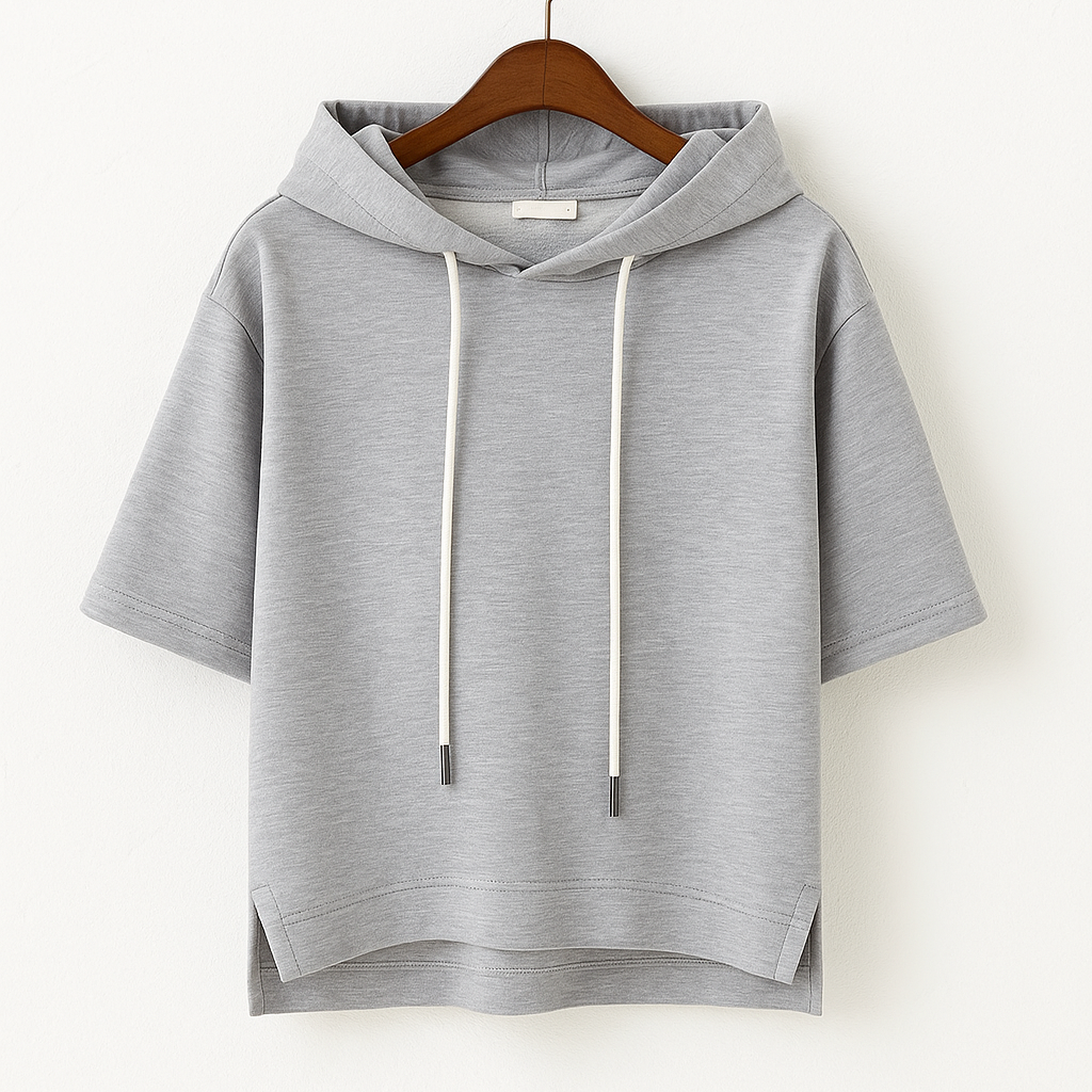 Ashley | Women's Short Sleeve Hooded Pullover with Drawstring