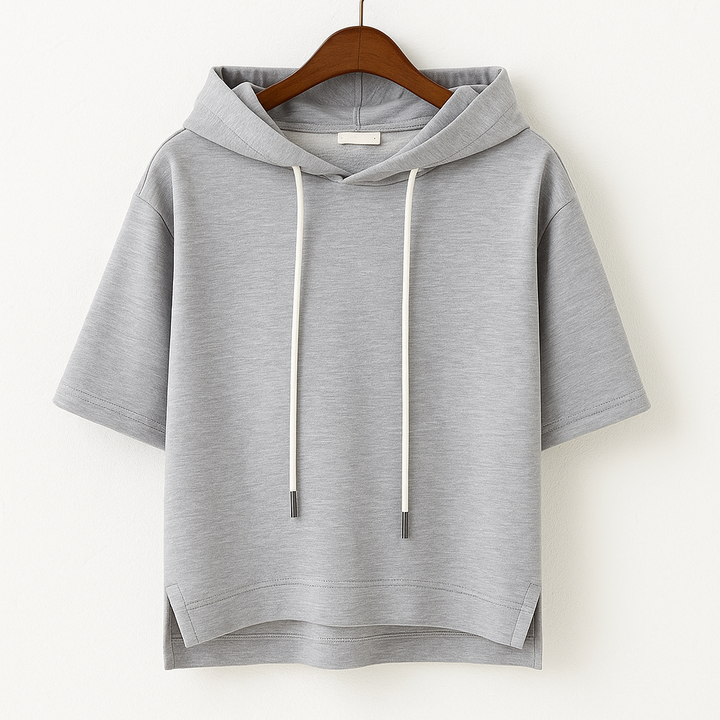 Ashley | Women's Short Sleeve Hooded Pullover with Drawstring