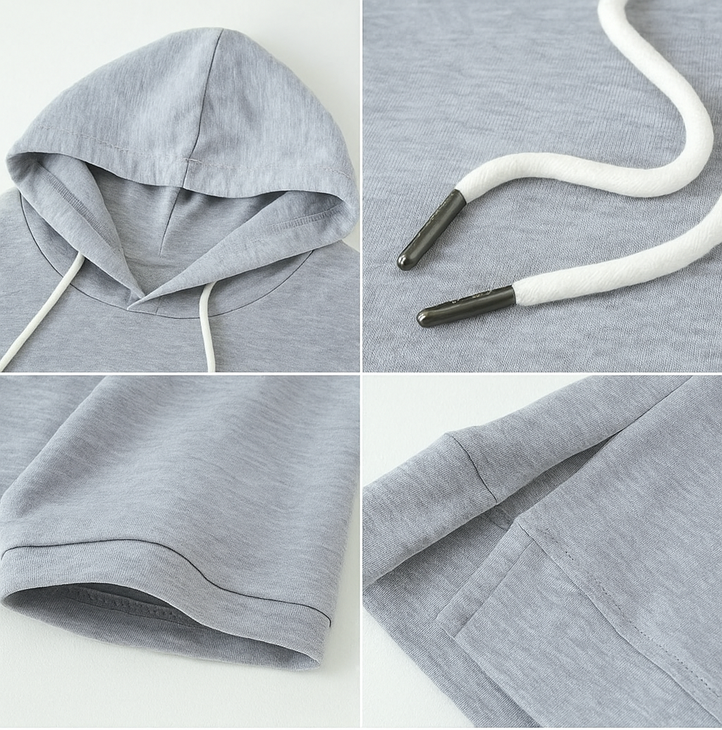Ashley | Women's Short Sleeve Hooded Pullover with Drawstring