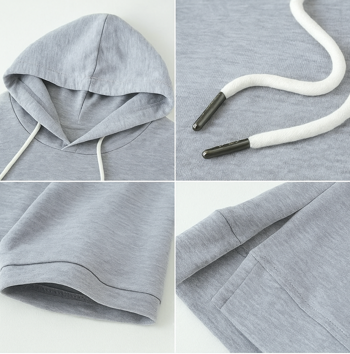 Ashley | Women's Short Sleeve Hooded Pullover with Drawstring