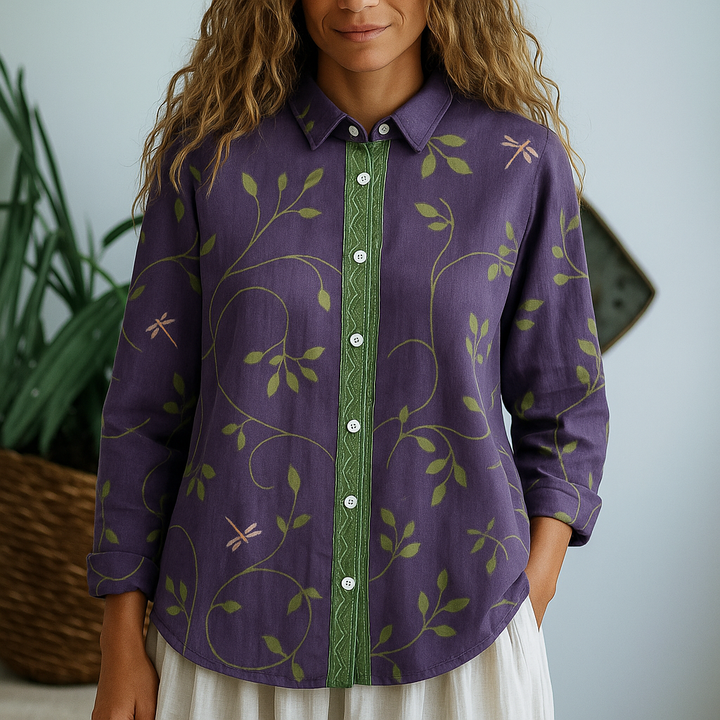 Cara | Women's Vintage Leaf Blouse