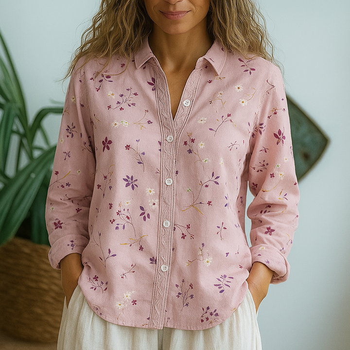 Cara | Women's Vintage Leaf Blouse