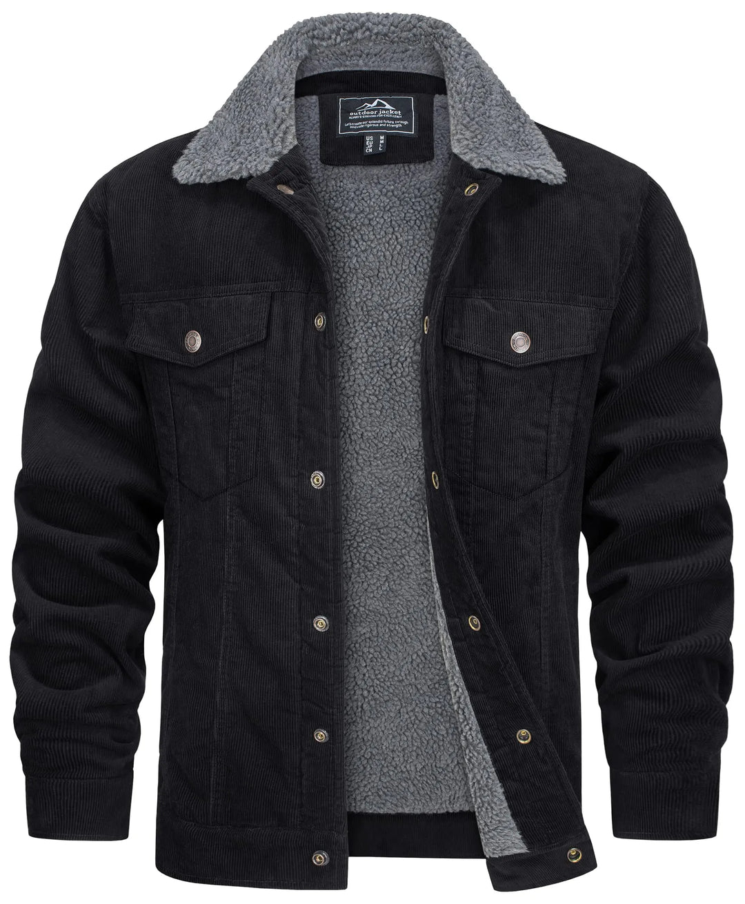 Vasco Men's Winter Jacket with Pockets and Round Neck