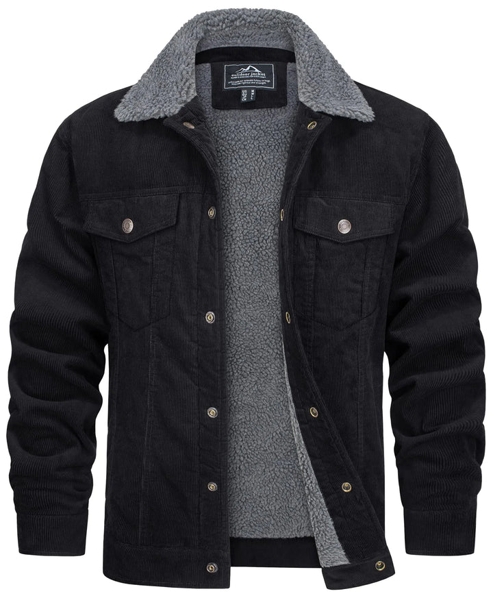 Vasco Men's Winter Jacket with Pockets and Round Neck