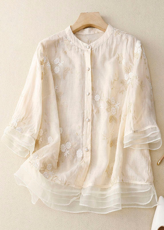 Kourtney | Women's Relaxed Chic Blouse with Embroidered Accents