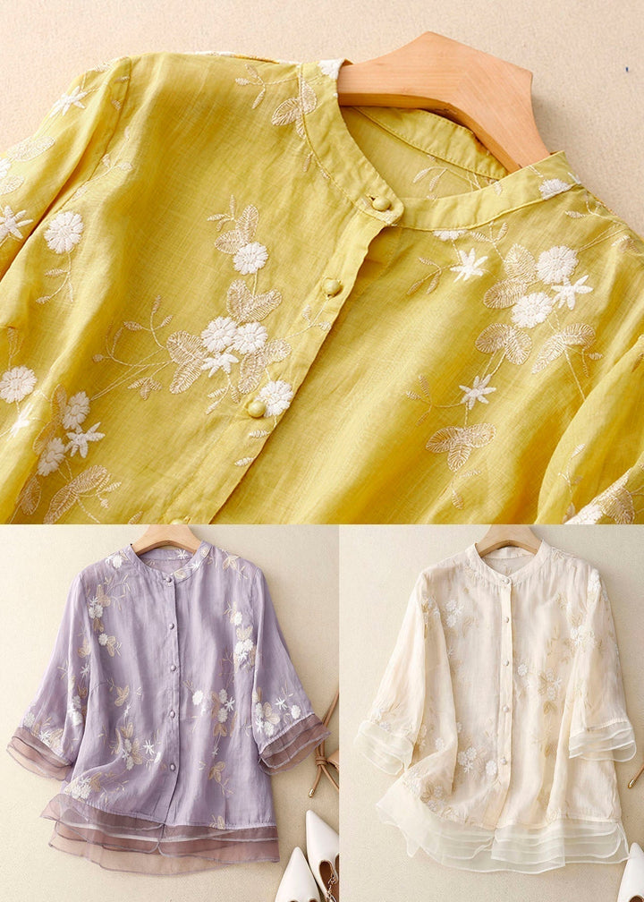 Kourtney | Women's Relaxed Chic Blouse with Embroidered Accents