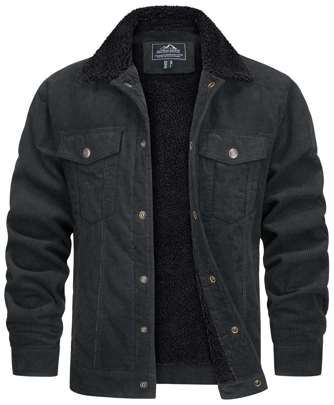 Vasco Men's Winter Jacket with Pockets and Round Neck