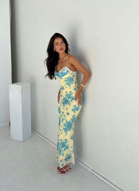 Aisling | Women's Elegant Sleeveless Floral Maxi Dress