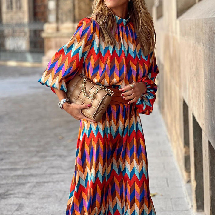 Cassandra | Women's Relaxed Vibrant Geometric Maxi Dress