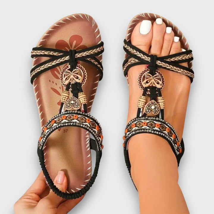 Arlena | Women's Cushioned Open-Toe Bohemian Sandals with Orthopedic Support