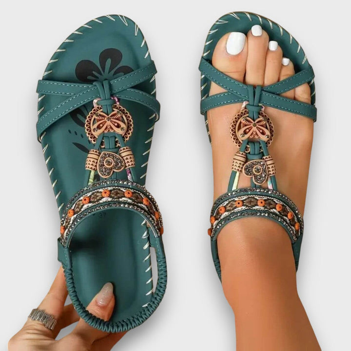 Arlena | Women's Cushioned Open-Toe Bohemian Sandals with Orthopedic Support