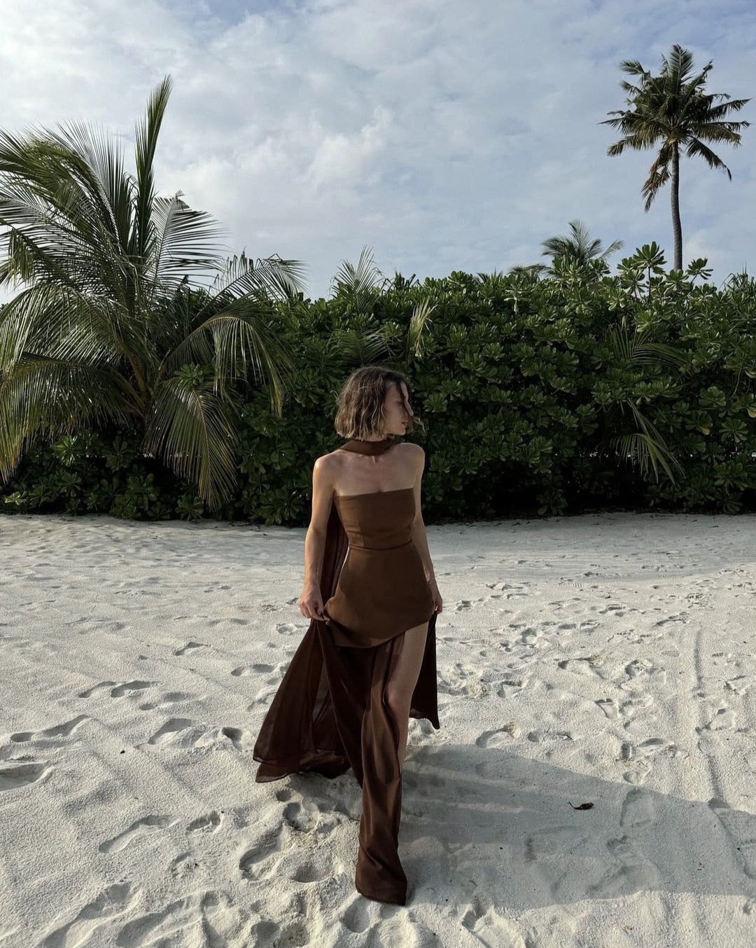 Ariadne | Women's Strapless Patchwork Asymmetrical Maxi Dress