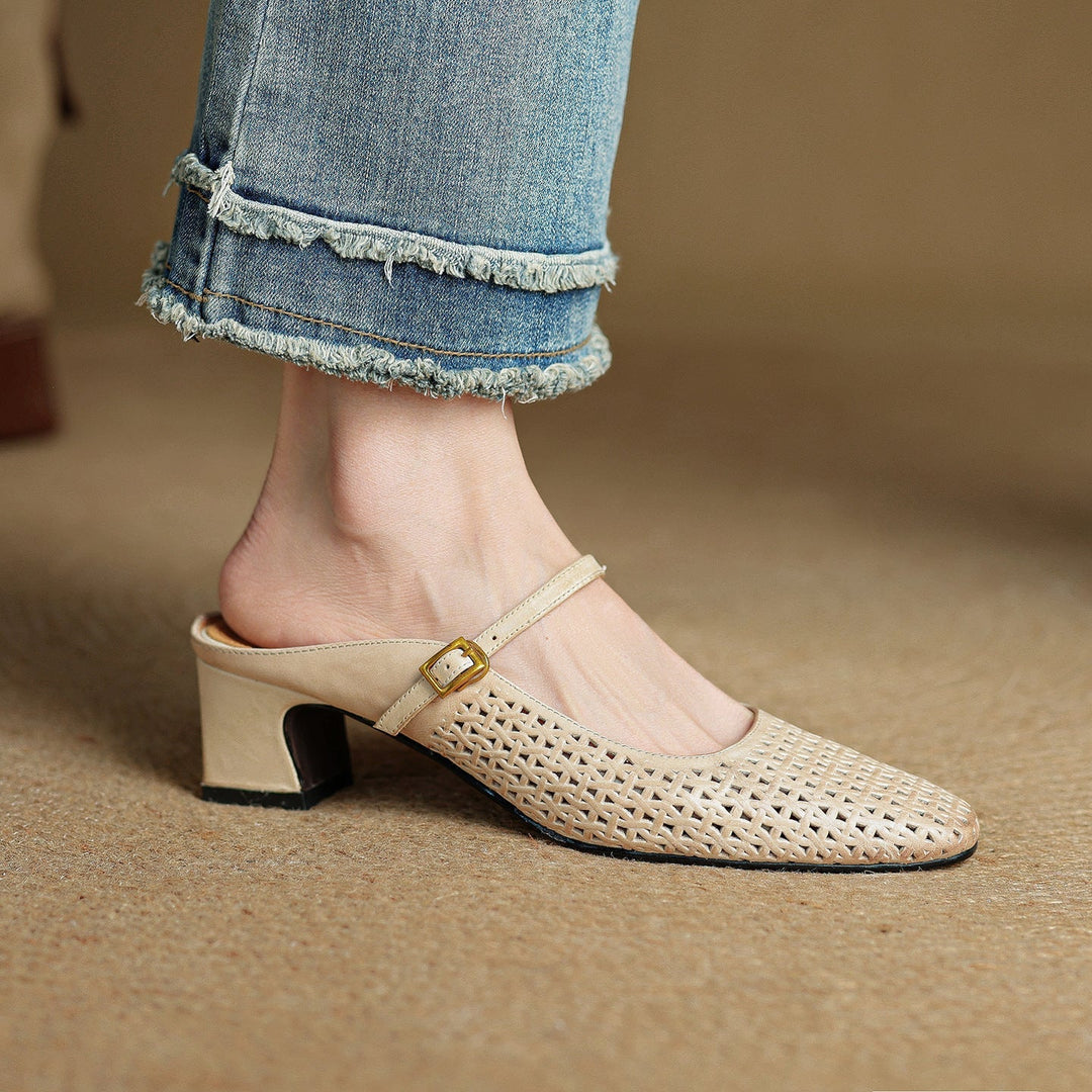 Arlen | Genuine Leather Mary Jane Mules
