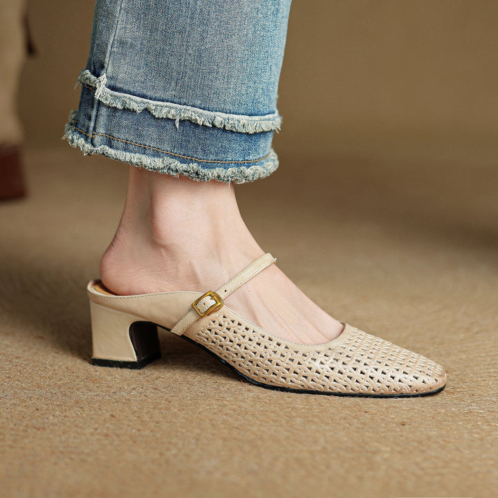 Arlen | Genuine Leather Mary Jane Mules