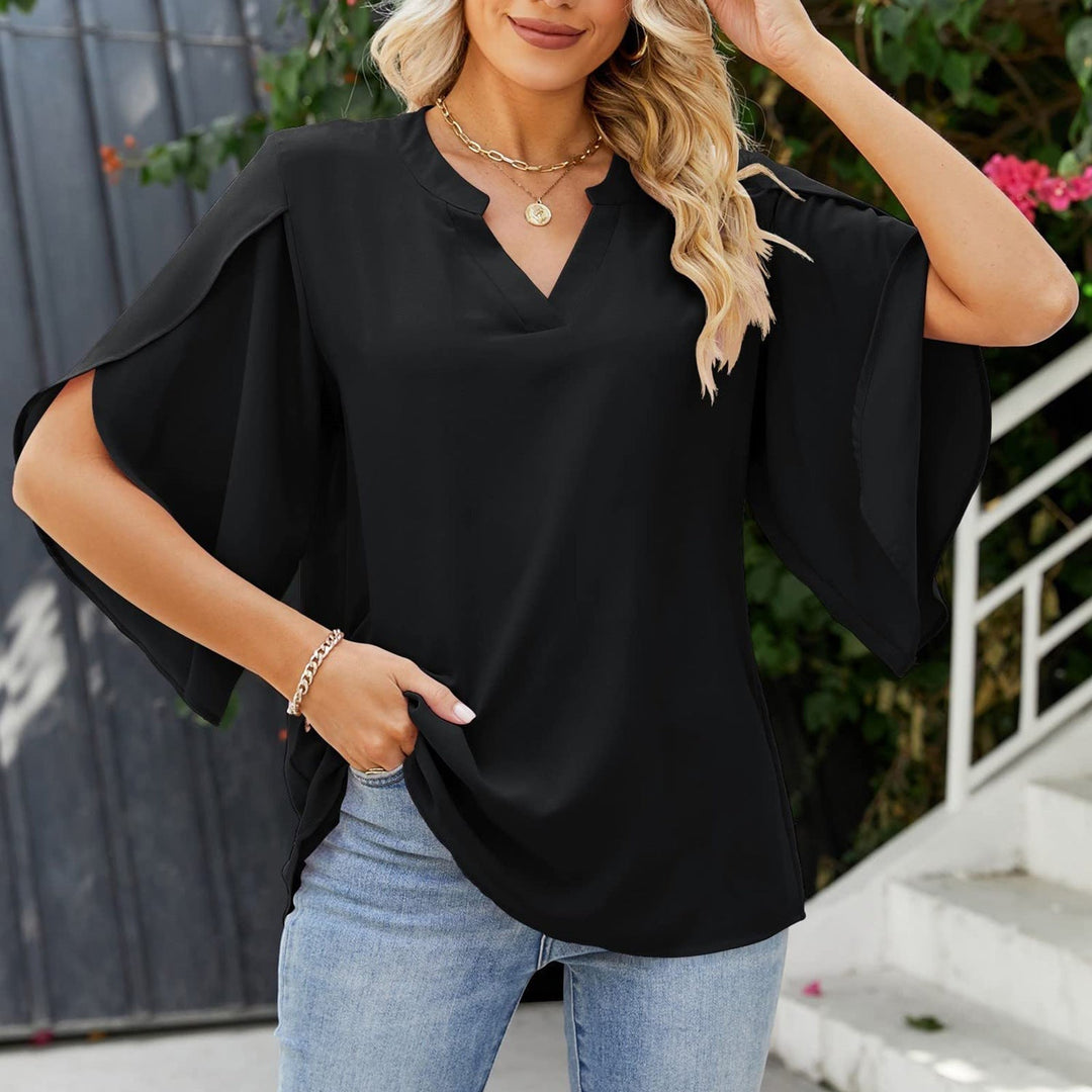 Leni | Women's Longline Relaxed Elegant V-Neck Top