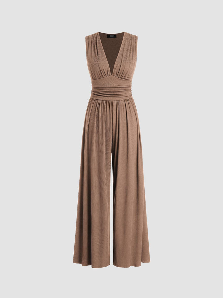 Charity | Women's Chic Sleeveless Wide-Leg Jumpsuit