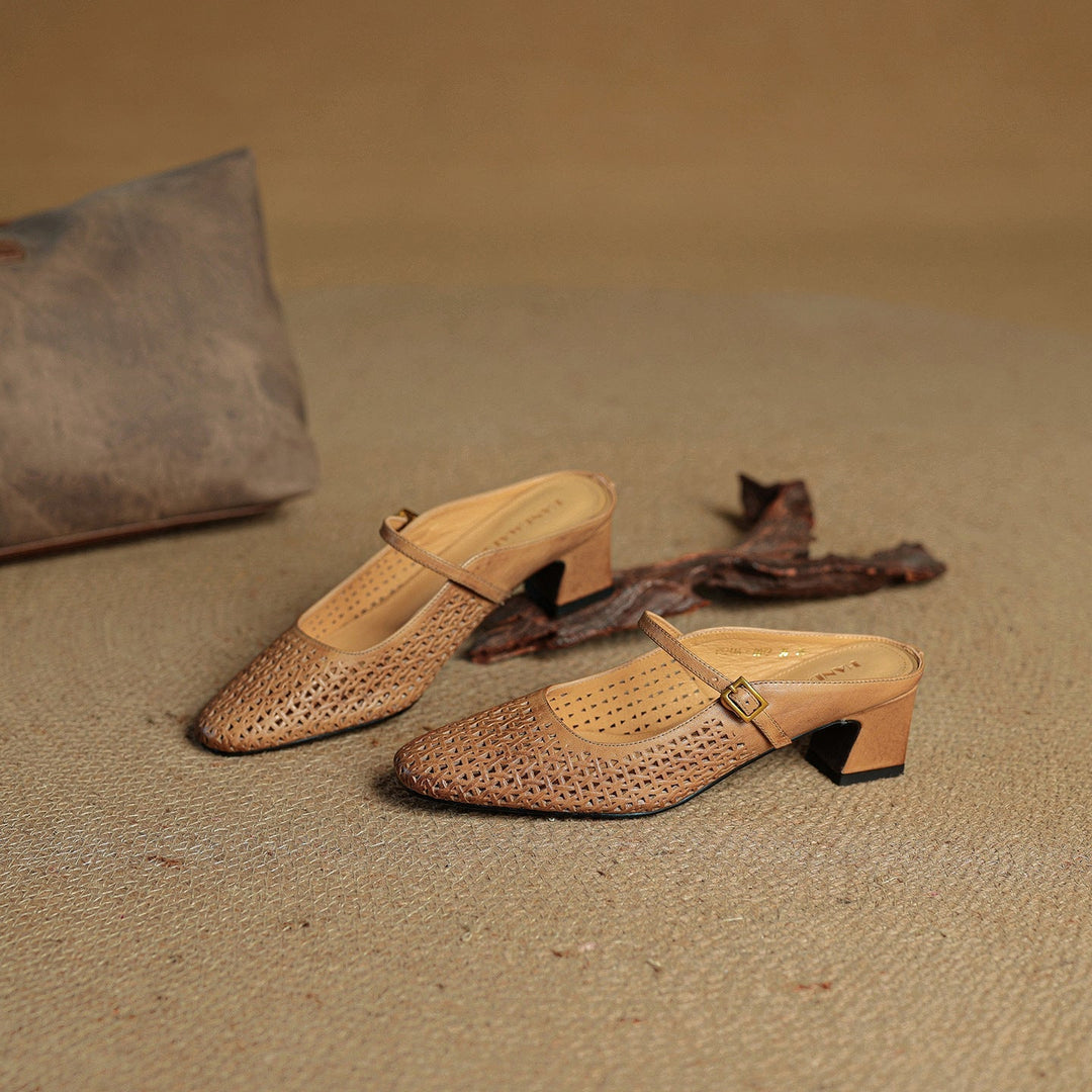 Arlen | Genuine Leather Mary Jane Mules