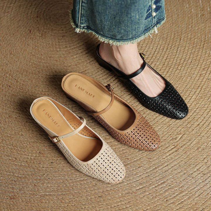 Arlen | Genuine Leather Mary Jane Mules