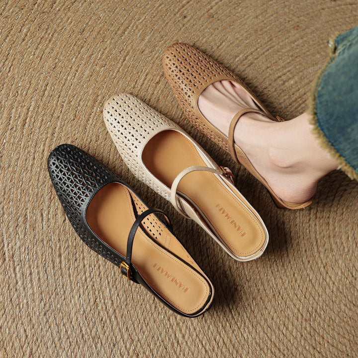 Arlen | Genuine Leather Mary Jane Mules