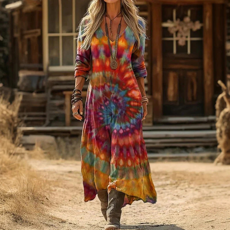 Bea | Women's Vintage-Inspired Long Sleeve Casual Maxi Dress