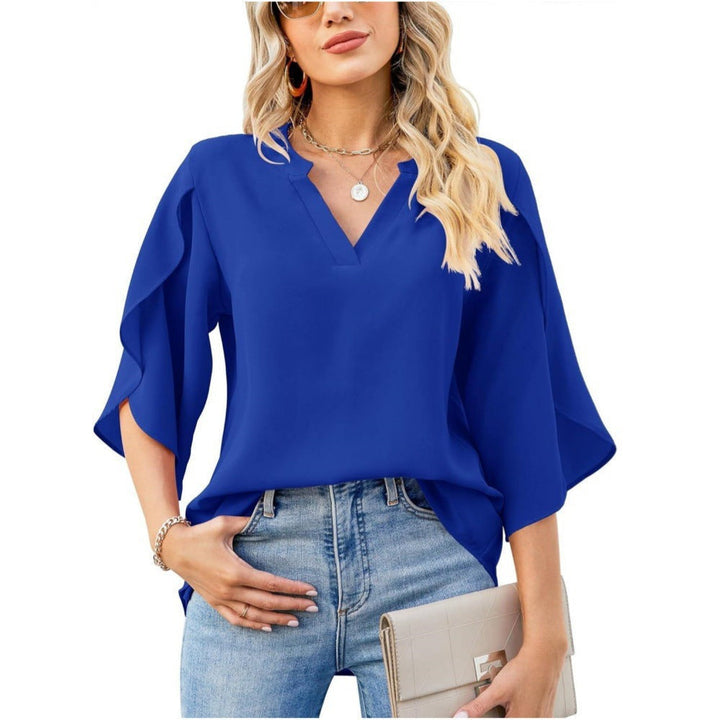 Leni | Women's Longline Relaxed Elegant V-Neck Top