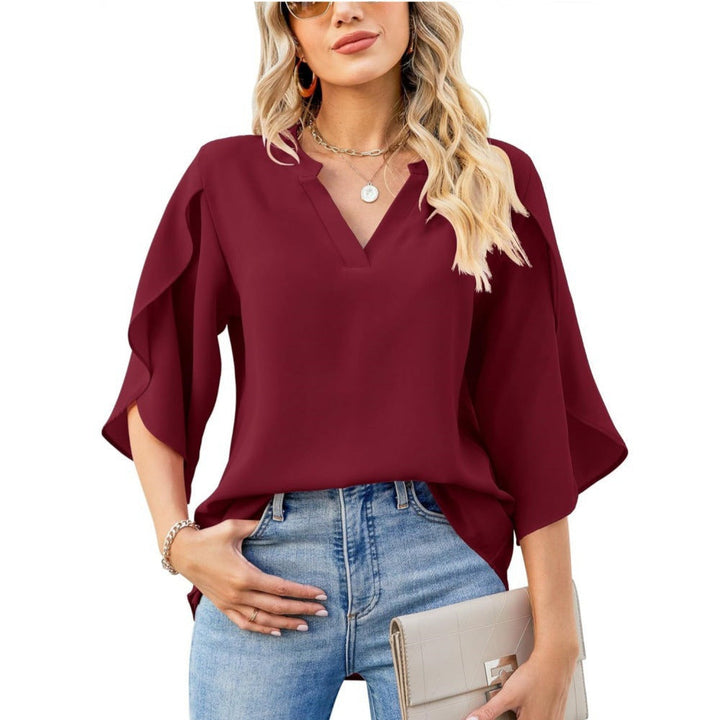 Leni | Women's Longline Relaxed Elegant V-Neck Top
