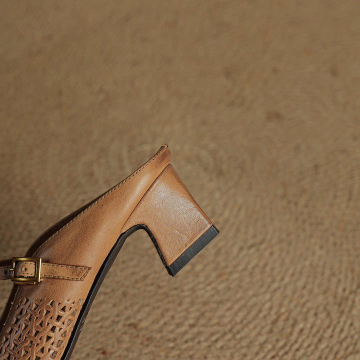 Arlen | Genuine Leather Mary Jane Mules