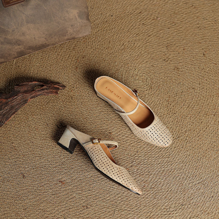 Arlen | Genuine Leather Mary Jane Mules