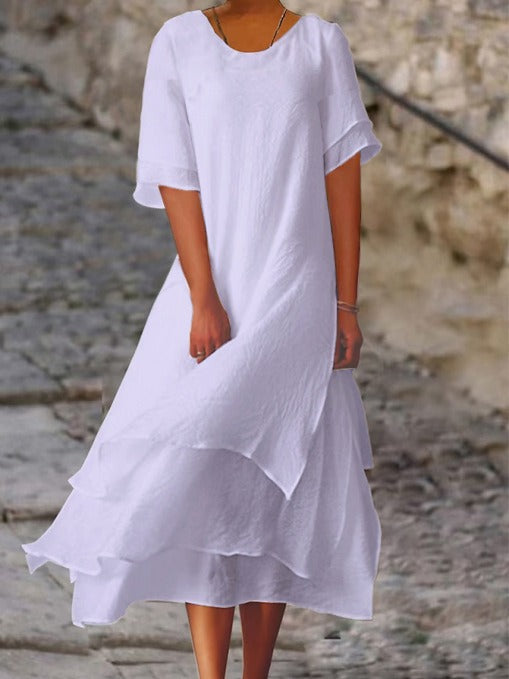 Hermine | Women's Elegant Layered Midi Dress