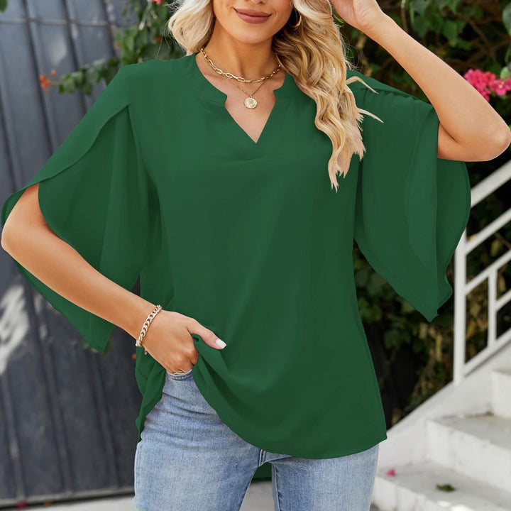 Leni | Women's Longline Relaxed Elegant V-Neck Top