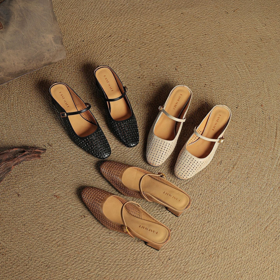 Arlen | Genuine Leather Mary Jane Mules