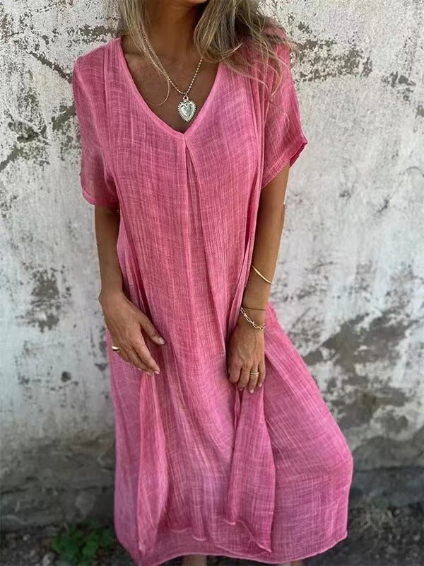 Amber | Women's Elegant V-Neck Midi Dress