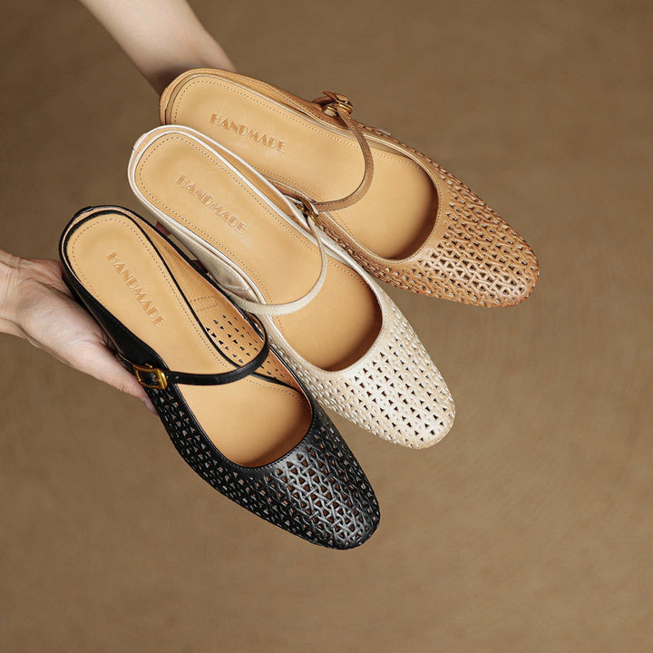 Arlen | Genuine Leather Mary Jane Mules