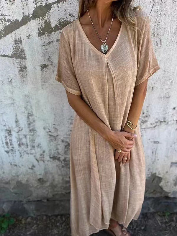 Amber | Women's Elegant V-Neck Midi Dress