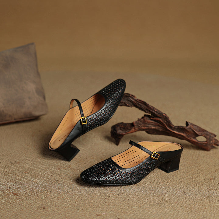 Arlen | Genuine Leather Mary Jane Mules