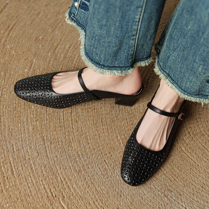 Arlen | Genuine Leather Mary Jane Mules