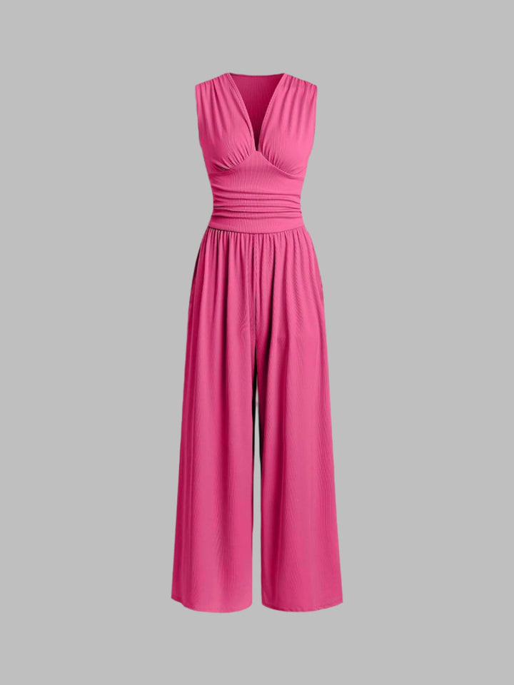 Charity | Women's Chic Sleeveless Wide-Leg Jumpsuit