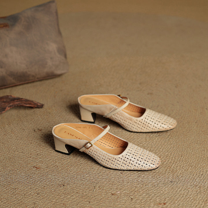Arlen | Genuine Leather Mary Jane Mules